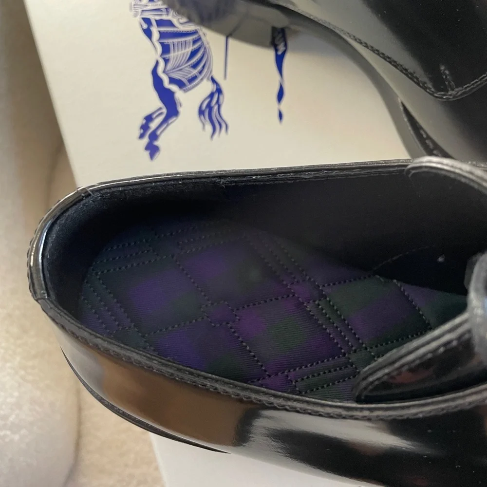 Burberry Men's Black Leather Dress Shoes - Picture 5 of 6
